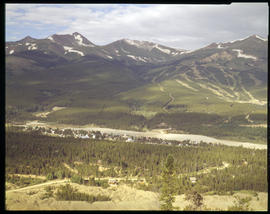 View of Breckenridge and the Breckenridge ski area on Peak 8, without snow