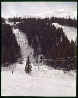 Chairlift 2 midway on Peak 8 at Breckenridge ski area