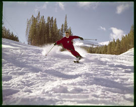 Trygve Berge carves some turns on Peak 8 of the Breckenridge ski area