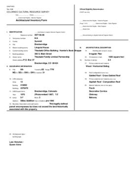 306 South Main Street Architectural Inventory Form