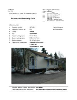 203 South Harris Street Architectural Inventory Form