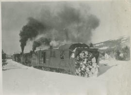 Rotary snow plow and helper engines leaving Breckenridge