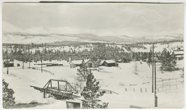 Snowy landscape view of Breckenridge looking west