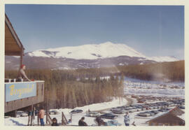 Bergenhof Restaurant and parking lot at Peak 8 base area