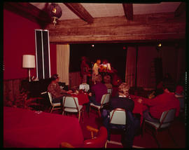 People watch musicians on stage in Breckenridge