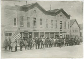 Infantrymen in front of the Denver Hotel on Main Street