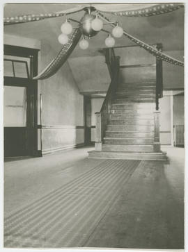 Oak stairway on the main floor of the Summit County Courthouse in Breckenridge