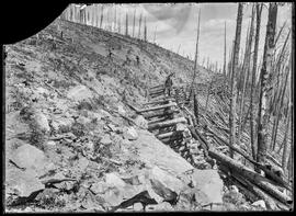 Spruce Creek ditch under construction, Gold Pan Mining Company operations