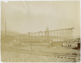 Elevated wooden scaffold at the Gold Pan Mining Company in Breckenridge