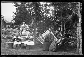 Kate Schwalbach and friends at the survey and engineering crew's campsite