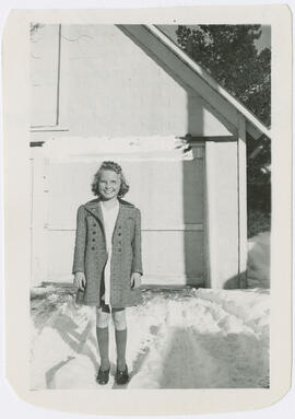 June Kaiser poses outside in the snow in Breckenridge