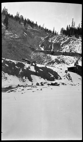 Mine workings covered in snow