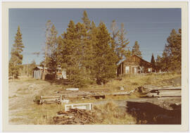 West face of cabin and secondary structure at 111 North Ridge Street, Breckenridge