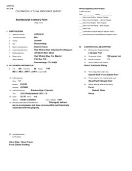 308 North Main Street Architectural Inventory Form