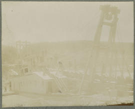 Men on the Reliance dredge at French Gulch east of Breckenridge