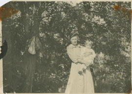 Irene (Clancy) Boyd holds her daughter Lauretta Ruth on her hip