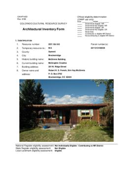 201 North Ridge Street Architectural Inventory Form