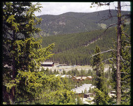 View of the Breckenridge Inn and tennis courts at the south end of Breckenridge