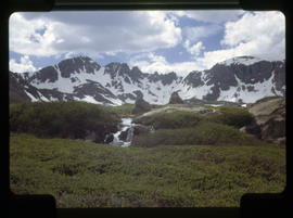 View of White Falls and McCullough Gulch drainage, south of Breckenridge