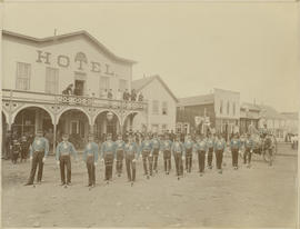 The Blue River Hose Company procession on Main Street in Breckenridge, Colorado