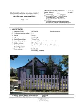 205 South French Street Architectural Inventory Form