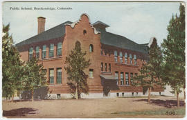 Postcard, Breckenridge Public School on Harris Street in Breckenridge, Colorado.