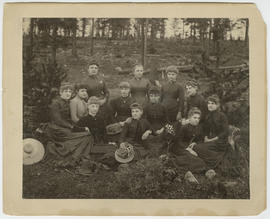 Group portrait of women posed outdoors, in Summit County, Colorado