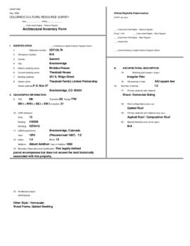 201 South Ridge Street Architectural Inventory Form