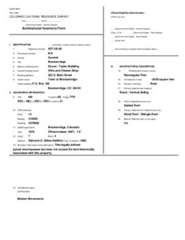 203 South Main Street Architectural Inventory Form