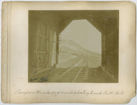 "View from the interior of Snow sheds, looking towards South Park."