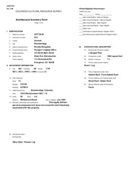 210 North Main Street Architectural Inventory Form