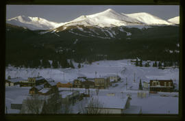 View of Breckenridge and the Breckenridge ski area at dawn